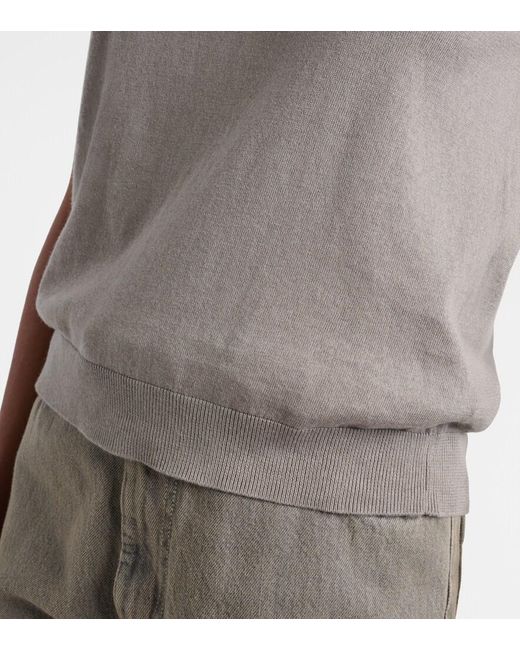 Max Mara Gray Cotton, Silk, And Cashmere Top