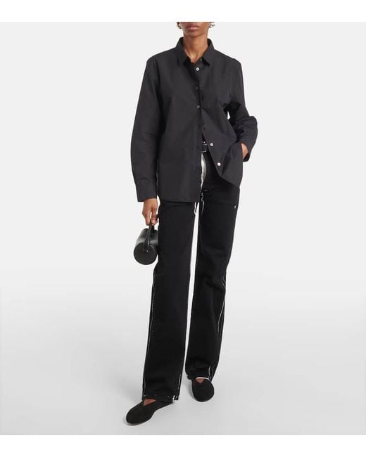 Proenza Schouler Black Tee Suede Ballet Flats