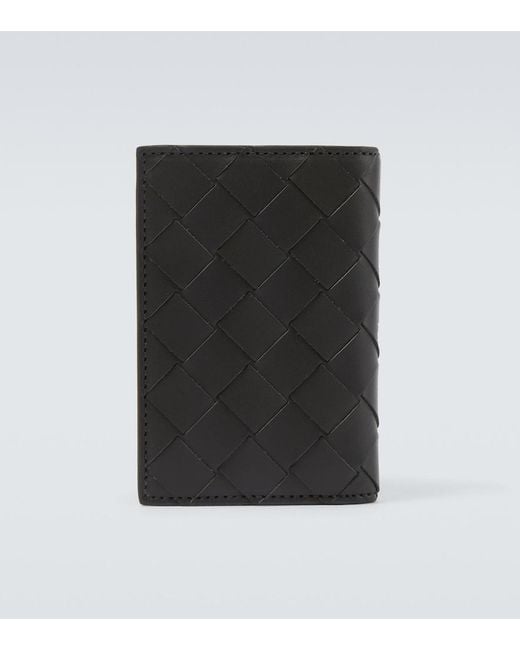 Bottega Veneta Black Intrecciato Leather Wallet for men