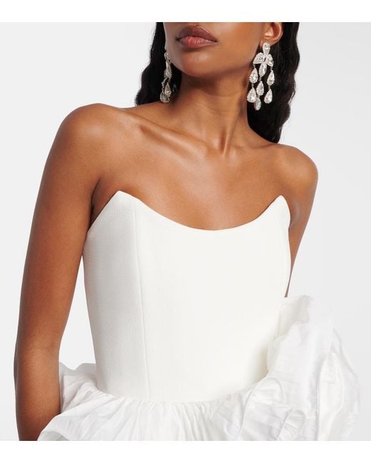 Rebecca Vallance White Bridal Ozias Ruffled Bustier Dress