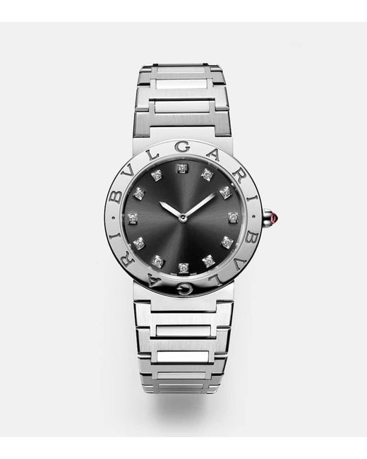 BVLGARI Metallic Uhr Lady Mit Diamanten Und Rubellit