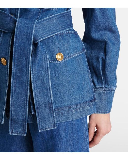 Valentino Blue Belted Denim Jacket