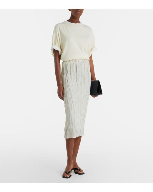 Rohe Natural Cotton-Blend Midi Skirt