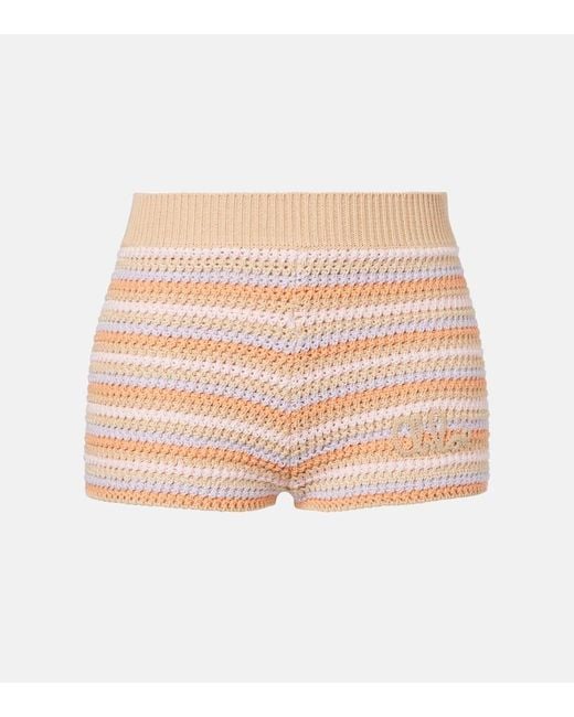 Chloé Natural Knitted Cotton Shorts