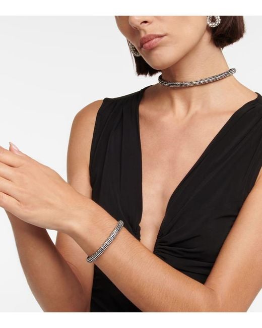 Pulsera de ante adornada con cristales Isabel Marant de color Black