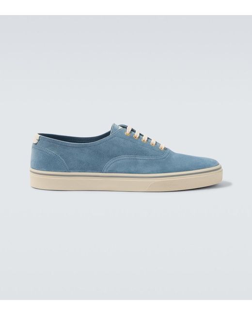 Brunello Cucinelli Blue Suede Sneakers for men