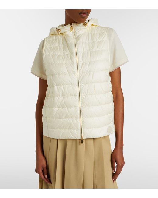 Moncler Natural Hylesine Wool And Cotton-Blend Down Jacket
