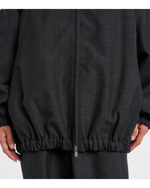 Frankie Shop Black Baxter Plaid Oversized Blouson Jacket