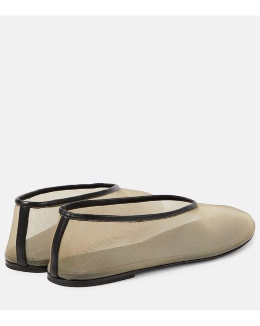 Khaite Natural Ballerinas Marcy Aus Mesh Mit Leder