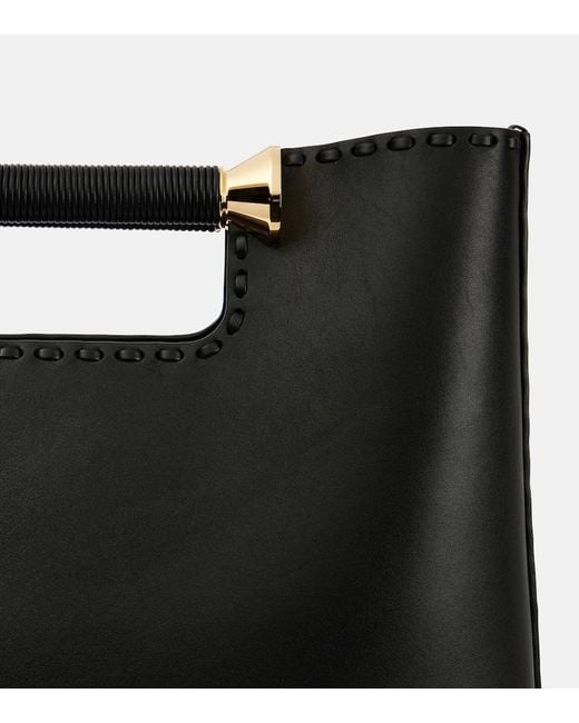 Alaïa Black Bobine Leather Tote Bag