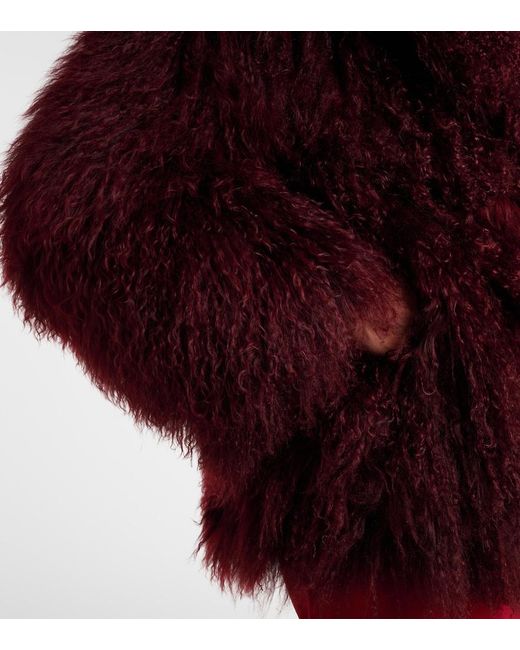 Nour Hammour Purple Mirja Shearling Jacket