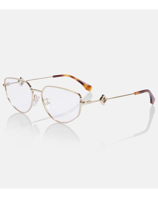 Fendi Natural Ff Diamonds Cat-Eye Glasses