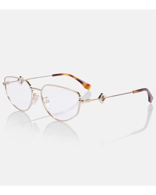Fendi Natural Ff Diamonds Cat-Eye Glasses