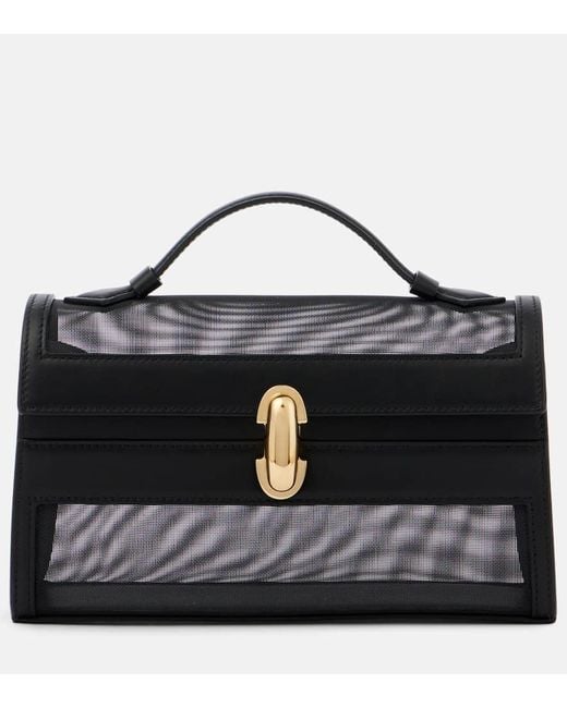 SAVETTE Black Symmetry Pochette Mesh Tote Bag