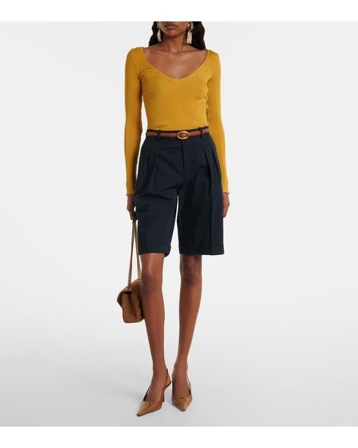 Saint Laurent Blue Cotton Bermuda Shorts