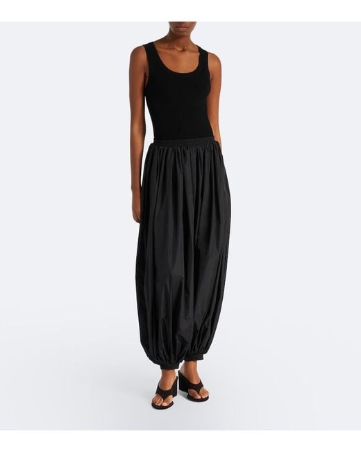Alaïa Black Cube 75 Suede Wedge Thong Sandals