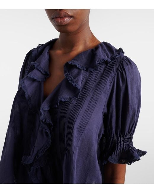Doen Blue Top Henri Aus Baumwoll-Voile