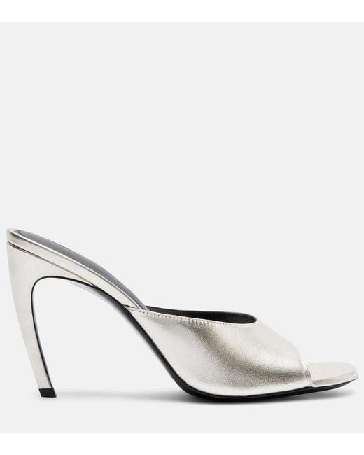 The Attico Betta 95 Metallic Leather Mules
