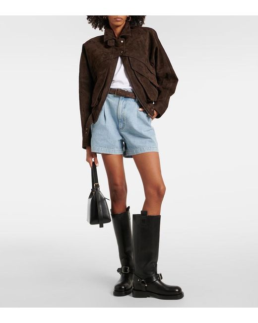 Agolde Blue Becker Denim Shorts