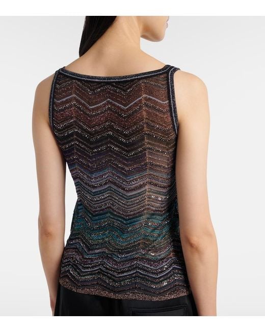 Missoni Gray Top Aus Haekelstrick Mit Pailletten