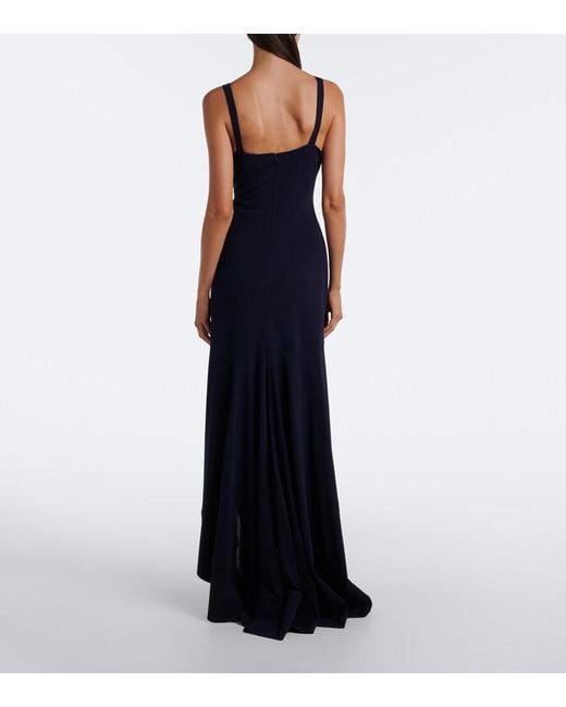 Stella McCartney Blue Ruffled Georgette Gown