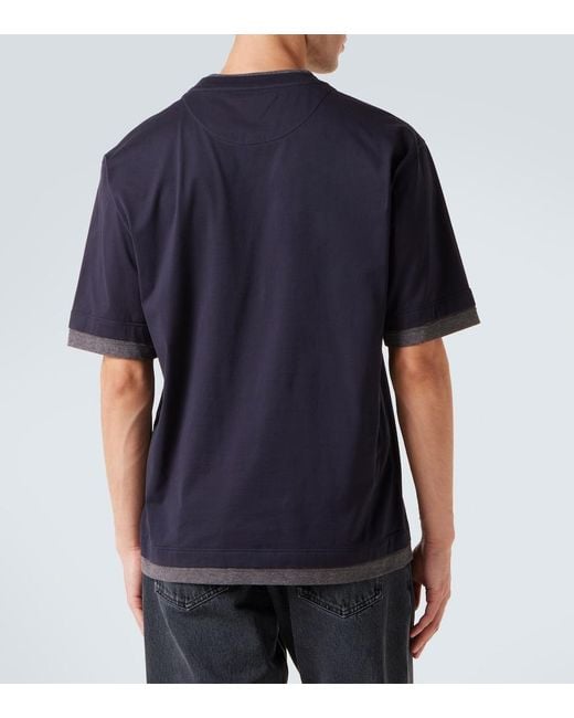 Prada Blue Cotton Jersey T-Shirt for men