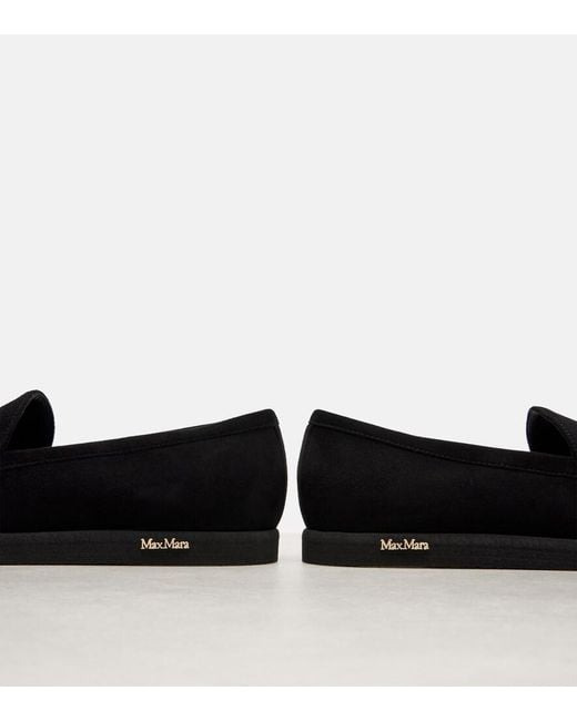 Max Mara Black Softmoc Suede Moccasins