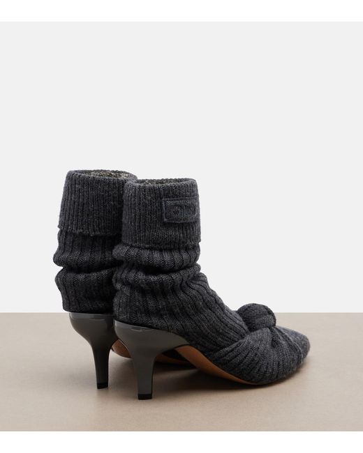 Chloé Black Ribbed-Knit Sock Boots