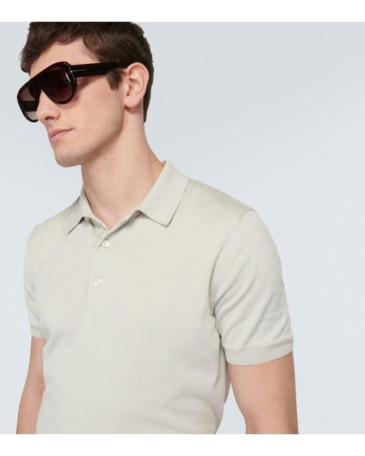 Tom Ford White Wool Polo Shirt for men
