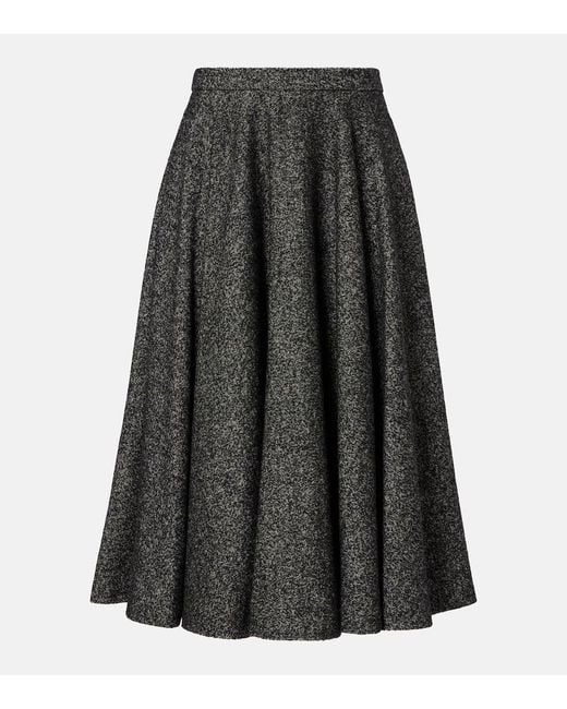 Dolce & Gabbana Black Wool-Blend Midi Skirt
