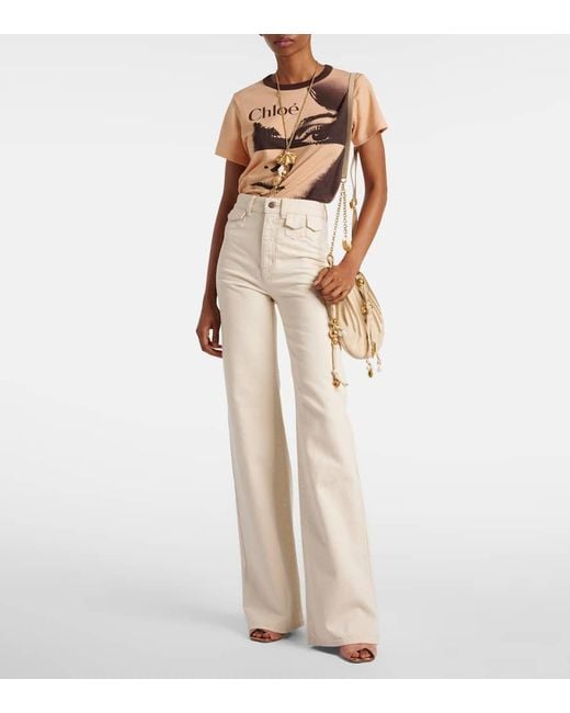 Chloé Natural High-Rise Flared Jeans
