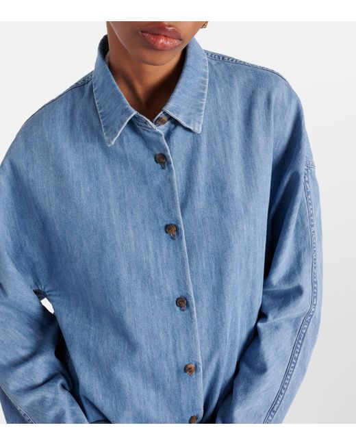 Dries Van Noten Blue Oversized Denim Shirt