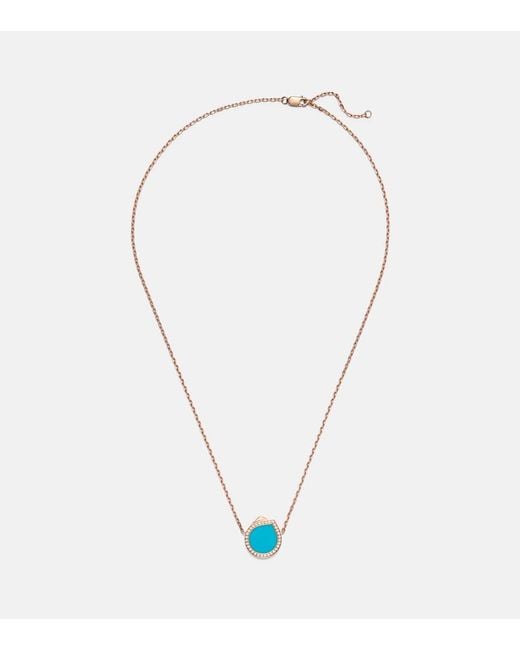 Repossi Blue Antifer 18Kt Rose Pendant Necklace With And Diamonds