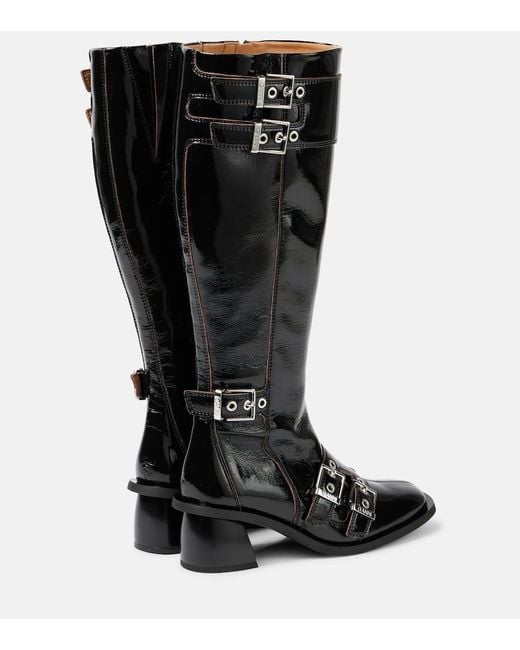 Ganni Black Stiefel Feminine Aus Lederimitat
