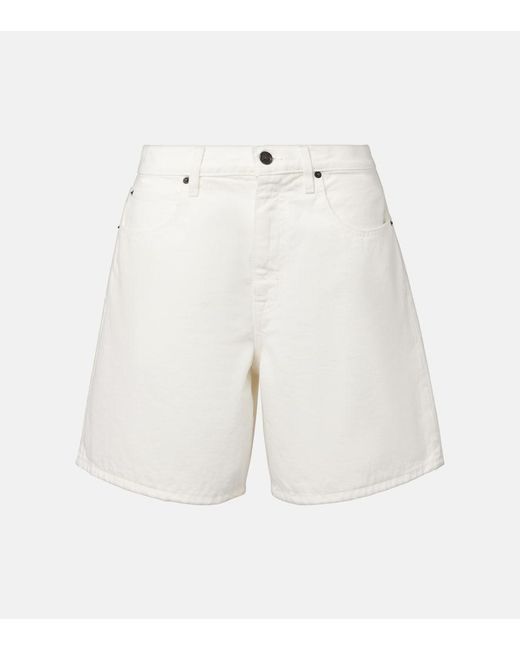 SLVRLAKE Denim White Square Denim Shorts