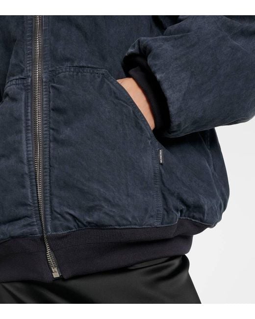Balenciaga Blue Bomberjacke Aus Baumwolle