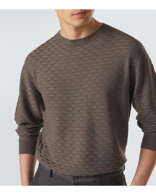 Giorgio Armani Brown Virgin Wool Sweater for men