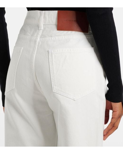 Victoria Beckham White Straight Jeans