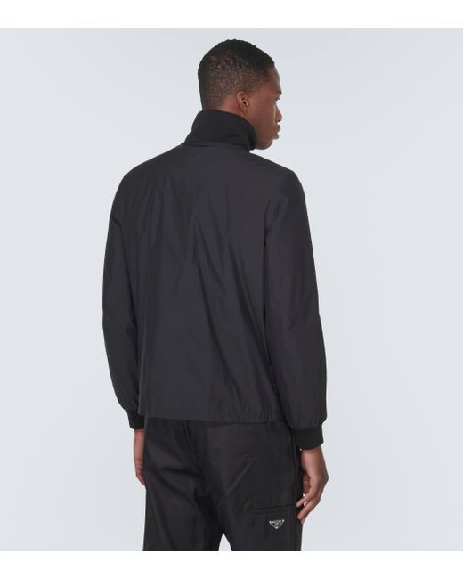 Prada Black Silk-blend Blouson Jacket for men