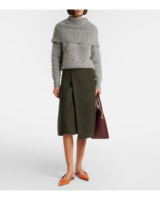 Victoria Beckham Brown Suede Slingback Flats