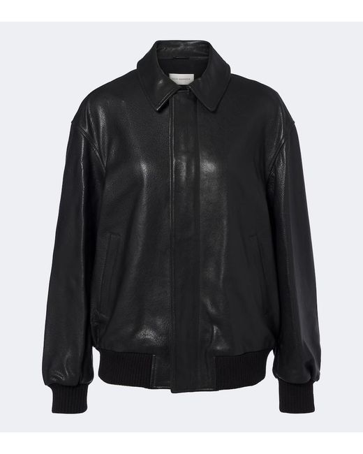Nour Hammour Black Toyen Leather Blouson Jacket