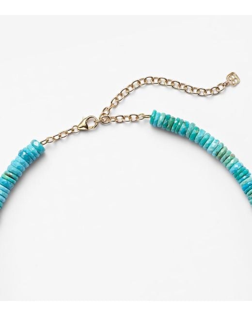 Sydney Evan Blue Daisy 14Kt Beaded Necklace With Diamonds