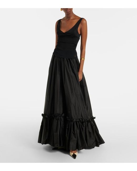 Saint Laurent Black Ruffled Maxi Skirt