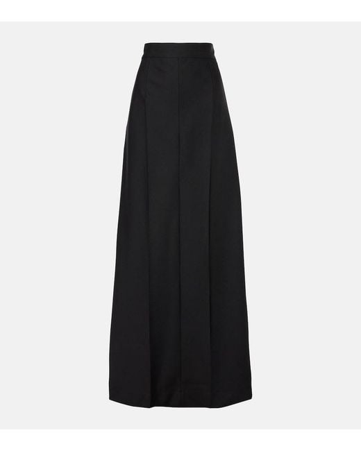 Plan C Black Wool Maxi Skirt