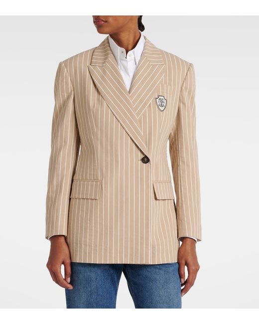 Brunello Cucinelli Natural Cotton And Silk Blazer