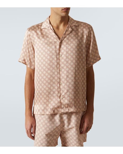 Frescobol Carioca Bedrucktes Hemd Roberto Aus Seide in Natural für Herren