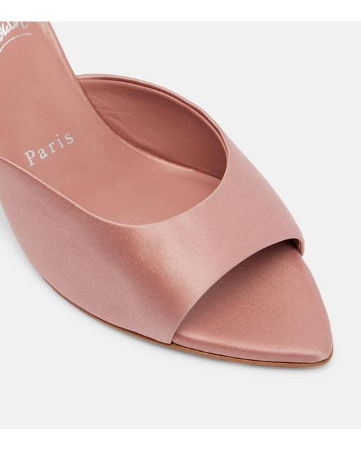Christian Louboutin Pink Miss Z 80 Crepe Satin Mules