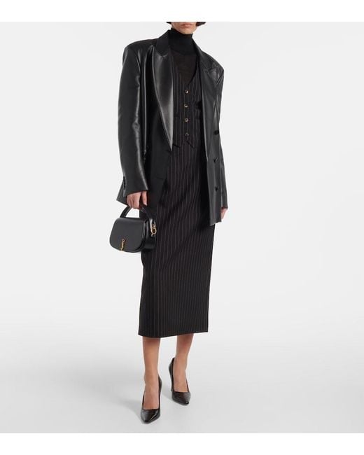 Wardrobe NYC Black Pinstripe Wool Vest