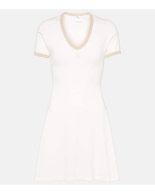 Vestido corto de algodon con logo Courreges de color White