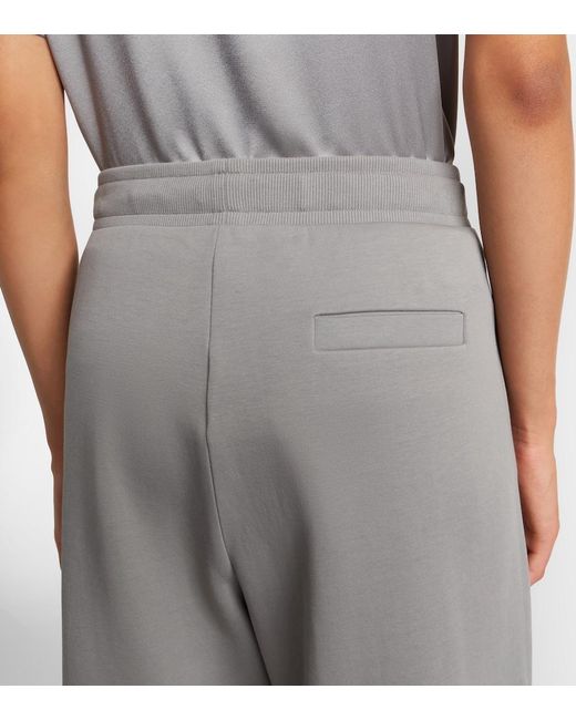 Max Mara Gray Cotton-Blend Wide-Leg Sweatpants